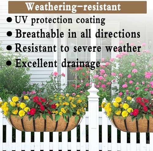 2pack 16-inch Window Sill Window Railing Planters with Cocoa Liner for Outdoor Balconies, Porches, Fences, Patio Railings - Image 3