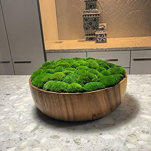 Preserved Pole Moss Pillow Bun Cushion Natural Green Decorative Real Natural Green DIY Kit Terrariums Gardenning Art Wall Decor Florist Decor Easter Table Decor Wedding(13.5 sq.ft., Green-B) - Image 3