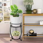 CASIMR 2-Pack Plant Stand, 2 Tier 19.2 inch Tall Metal Potted Holder Rack,Indoor Outdoor Multiple Flower Pot Shelf Rustproof Iron Garden Container for Garden Patio Living Room Corner Balcony, Black - Image 3