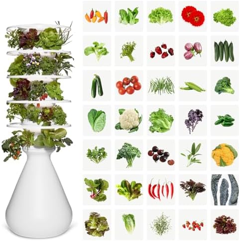 Lettuce Grow Farmstand Indoor Starter Kit | Glow Rings | 30 Seedlings | 5ft by LettuceGrow