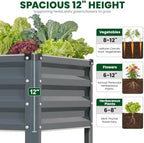 1MORE Raised Garden Bed with Leg,48×24×32in Elevated Planter Bed Grey,1Pcs - Image 6