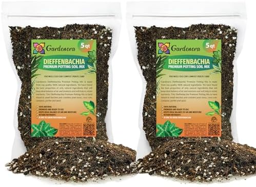 Gardenera Premium DIEFFENBACHIA Potting Soil Mix - Ideal for Growing Robust and Healthy Dieffenbachia - 10 Quart by Gardenera