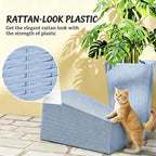 Tall Rattan Style Planters, Set of 3, 24 Inch, Light Gray - Image 4