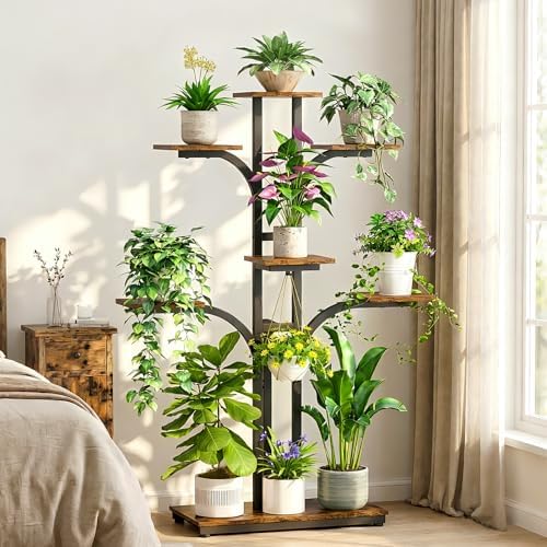 Plant Stand Indoor with Grow Light,Tree-Shaped 7-Tier Corner Plant Shelf - Image 3