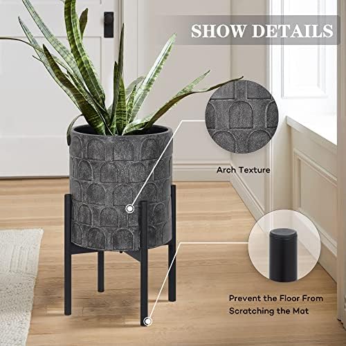 Oakrain Planters for Indoor Plants, Set of 2 Modern Planter with Stand - Image 3