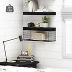QEEIG Bathroom Shelves Over Toilet Wall Mounted (Black, Set of 2, 15.7") - Image 4