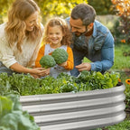 5x3x1ft Oval Galvanized Raised Garden Bed Outdoor 9-in-1 Large Metal Modular Planter Box Raised Beds for Gardening,Vegetables,Fruits,Flowers & Herbs (Silver) - Image 7