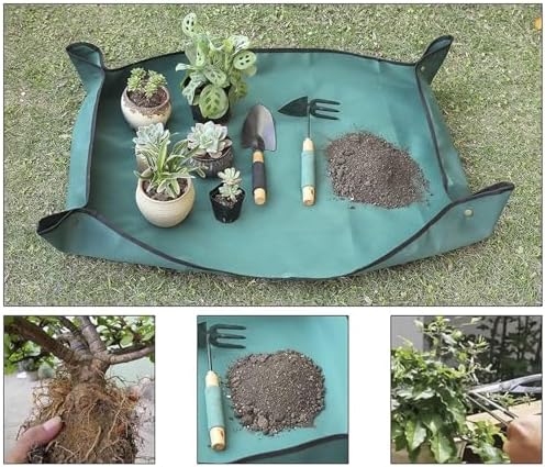Oxford Fabric Plant Repotting Mat Waterproof Transplanting Indoor Succulent Potting Portable Gardening for Indoor Plant Repotting(75X75CM) - Image 4