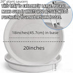 20 Inches White Plant Saucers 3 Packs Heavy-Duty Plastic Plant Trays for X-Large Bonsai Pot Fits Pot Bases up to 18 Inches, Large Water Catcher Trays for Indoor & Outdoor Use. - Image 2
