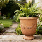 Urn Planter, 16.5 Inch Large Garden Plant Pots, Rust Color - Image 4