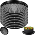 10 Packs 18 Inches Extra-Large Black Plant Saucers for Indoor Outdoor Use Heavy Duty Plastic Plant Trays for Planter Bulk Flower Pot Drip Trays to Catch Water, 4 to 20 Inch by Planterhoma