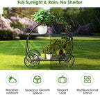 S AFSTAR Metal Plant Stand, Two Tiered Garden Cart Shelf for Indoor Outdoor Home Garden Patio, Parisian Style Flower Pot Holder, Stable and Durable - Image 6
