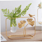 Xmas Nordic Ginkgo Leaf Glass Vase with Removable Tube Home Decor - Image 3