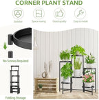 iDavosic.ly 6 Tier Large Plant Stand Indoor Outdoor, 10 In Wide Tray, Black - Image 4