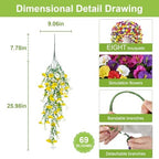 Artificial Hanging Flowers for Outdoors, 8 PCS 552 Blooms Ultra Full Morning Glory Vines, UV Resistant Faux Silk Hanging Plants for Porch Window Box Patio Garden Decor, Mixed - Image 3