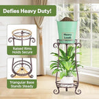 iDavosic.ly 2 Tier Tall Metal Plant Stand Outdoor Indoor, 27 Inch, Bronze - Image 4