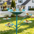 HOUYANG 35 "H Metal Bird Bath for Outside,Standing Bird Feeder by HOUYANG