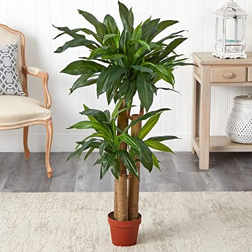 Nearly Natural 4 ft Artificial Corn Stalk Dracaena Real-Touch Floor Plant - Image 3