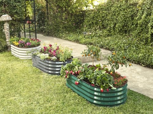 Plant & Plot Galvanized Raised Garden Beds Outdoor // 4×2×1 ft (2-Pack) Planter Raised Beds for Gardening, Vegetables, Flowers // Large Metal Garden Box (White) // Patented Tool-Free Design - Image 6