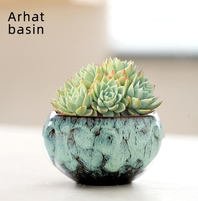 YYW Succulent Pots with Tier Bamboo Stand, Indoor Small Flower Cactus Pots - Image 4
