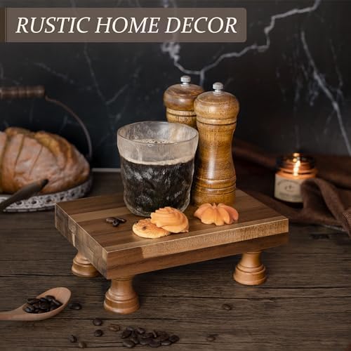 EOSAHR Wood Riser for Decor & Display Stand for Kitchen Counter, Brown - Image 4