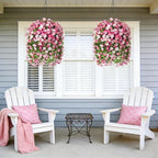 Artificial Flowers with Hanging Basket, Outdoor Faux Plants UV Resistant - Image 6