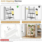 Foldable Ladder Shelf 39.4", Plant Shelf 3 Tier, Bamboo Ladder Bookshelf - Image 6
