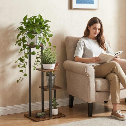 3 Tier Plant Stand Indoor, Tiered Plant Stands for Indoor Plants Multiple, Corner Flower Stand for Living Room, Multi-Layer Vintage Design Plant Shelf - Image 7