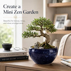 XMGZQ Nebula Blue Starry Sky Ceramic Flower Pot,Wide Opening Thick Rim Planter with Drainage Hole,Modern Bowl Vase for Pothos Snake Plant Succulents,Indoor Home Decor Housewarming Gift (Blue, Medium) - Image 7