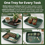 Planting Trays Potting Tray, 17×12×3in Multi-Purpose Gardening Mat for Repotting and Seed Starting Plastic Plant Tray for Indoor & Outdoor Use, Green - Image 4