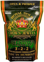 Royal Gold Crown Jewels Organic Grow 3-2-2 Dry Soluble Fertilizer, 5 lbs - Best for Improving Soil Before Planting, Encouraging Vigorous Growth and Plant Feeding by RoyalGold