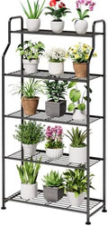 Kitsure Metal Plant Stand Indoor & Outdoor, 27" Wide - 5 Tier, Black by Kitsure
