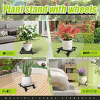 Plant Caddy with Wheels 10'' 2 Pack Metal Rolling Plant Stand Plant Dolly with Lockable Casters Aluminium Heavy Duty Pot Mover Rollers Indoor Outdoor Planter Trolley Holds up 440 Lbs Planter Black - Image 7