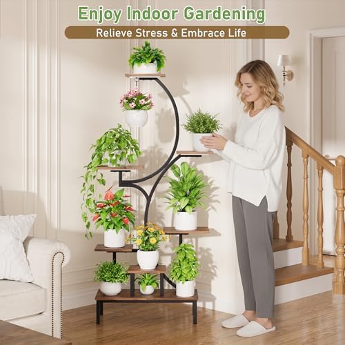 Plant Stand Indoor with Grow Light - 7 Tier Lighted Corner Plant Shelf Tall - Image 7
