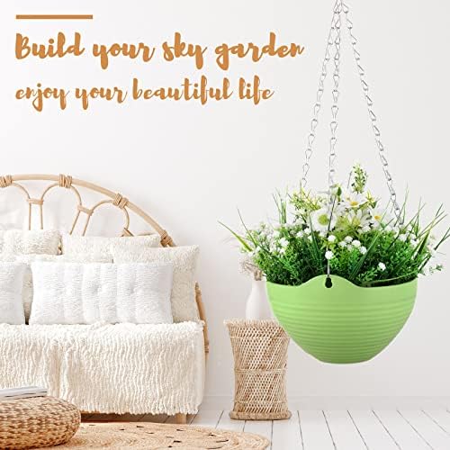 Zopeal 16 Pack Self Watering Hanging Planters, 8 Inch, Colorful, Resin Material with Metal Chain, Suitable for Indoor and Outdoor Plants - Image 6