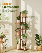 Bamworld Bamboo Plant Stand Indoor 6 Tiered Plant Shelf, Tea Brown 48 Inch - Image 2