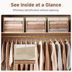 StorageWorks Closet Organizer Bins with Clear Window, Beige, 12.75x12.75x9 - Image 3