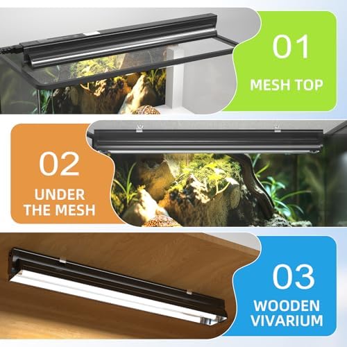 GlowUp 24W 10.0 T5 UVB Reptile Light Fixture Combo Kit 22inch Reptile Lamp Terrarium Hood 10.0 UVB Light for Bearded Dragon Reptiles Tropical Desert-Dwelling Lizards and Tortoises - Image 6