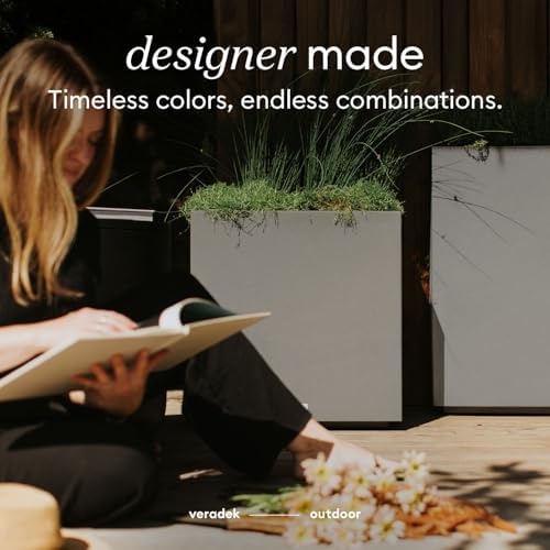 Veradek Block Series Cube Planter - Square Outdoor Planter - Image 7