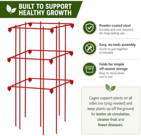 Gardener's Supply Company Pepper & Eggplant Cages - Red (Set of 3) - Image 3