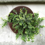 Sunnydaze 12-Inch Round Polyresin Wall Planter - Dark Brown - Image 4