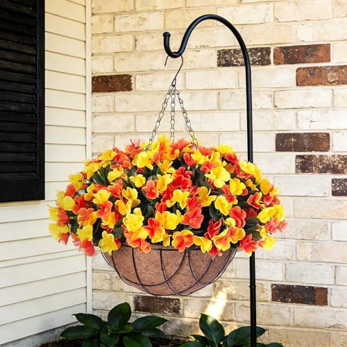 Artificial Fall Hanging Flowers with Basket for Outdoor UV Resistant - Image 5