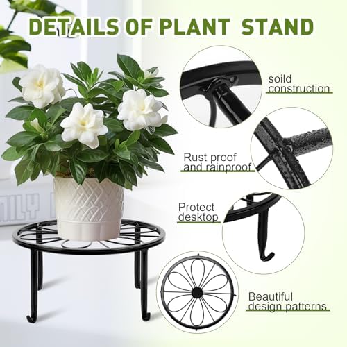 ESRICH 10 Pack Metal Plant Stand Outdoor, Plant Stands for Indoor - Image 6