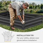 YITAHOME 96x48x12 in 2pcs Galvanized Raised Garden Bed Kit, Large Metal Planter Box with Gloves, Safety Rubber & Support Rod, Outdoor Flower Bed for Plants Vegetables, Black - Image 6