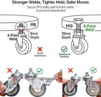 14" 2-Pack Metal Plant Caddy with Wheels, Heavy Duty Caddiq Series Rolling Plant Stand with Rubber Coated Casters & Pedal Brakes, Reinforced M10 Welding, Indoor Outdoor Pot Dolly - Image 2
