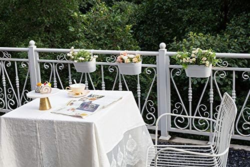 Dahey 10.5 Inch Metal Hanging Flower Pots 5 Pcs Outdoor Railing Planter Box - Image 7