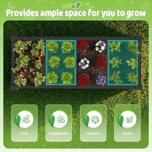 Elevated Raised Garden Bed,Outdoor Large Planter Box with Wheels & Shelf for Backyard Balcony,Dust-Proof Resin Patio Raised Bed for Herbs Flowers Vegetables(Black) - Image 3