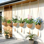 VZZNN 6 Pack Hand-Woven Macrame Plant Hanger - Hanging Plant Holder with 12 Hooks for Indoor Green Plant Hanging and Bohemian Style Home Decor (Brown) - Image 7