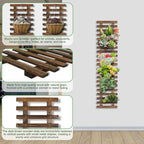 Mulctun Wall Planters - 11.4" W x 47.24" H Wooden Wall Planters for Indoor Outdoor Plants,Hanging Wood Wall Trellis,Wall Mounted Plant Holder for Orchids,Succulent,Air Plants,Hanging Pots Display - Image 3