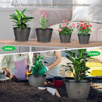 Quarut 15 Inch 4 Pack Large Pots, for Plants,Plastic Flower Pot for Indoor - Image 6